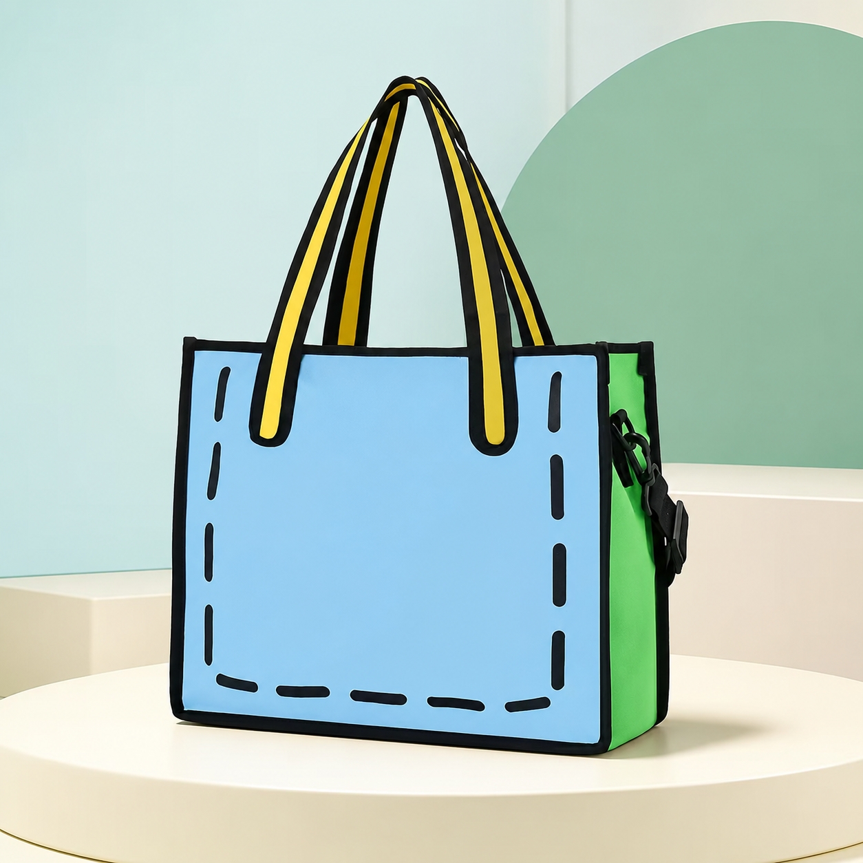 TEMU 1pc Japanese Bag Women's Summer New Single Shoulder Handbag, Large Capacity School Bag Elegant Anime 2d Cartoon Tote Bag