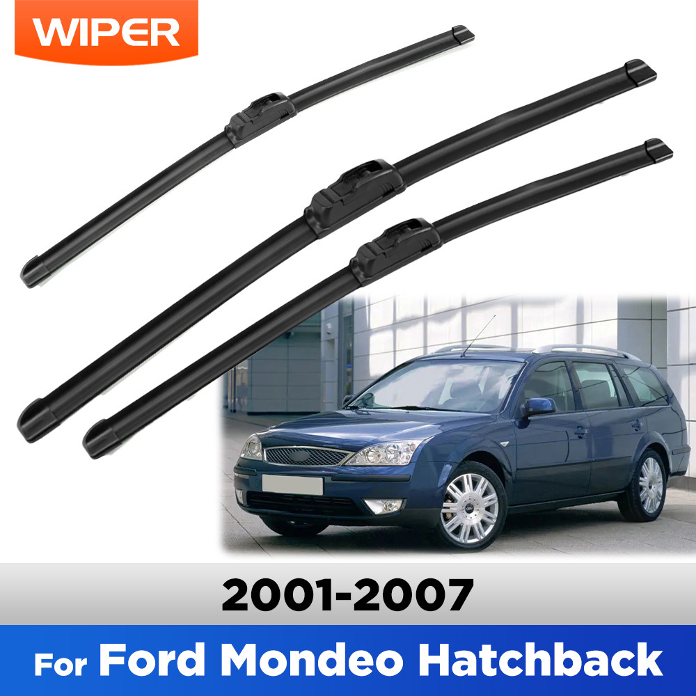 TEMU For Ford 3 Hatchback 2001 - 2007 Wiper Front & Rear Wiper Blades Set Windshield Windscreen Window 22"+20"+19"