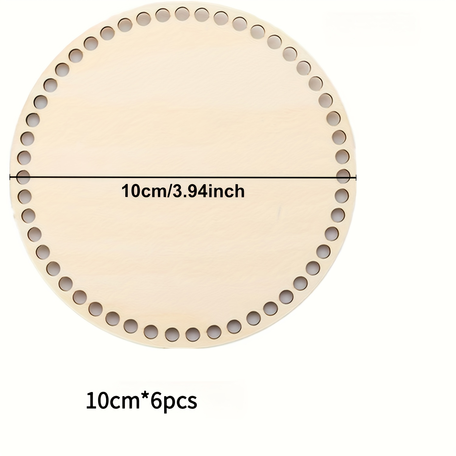 6pcs Crochet Basket Craft Kit - Made Of Solid Wood Round Material, Suitable For Baskets And Home Decoration