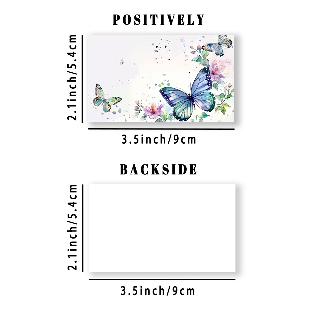 TEMU 50 piezas de tarjetas de mensajes florales con mariposas de primera calidad, tarjetas de notas para escritura a , tarjetas de notas universales