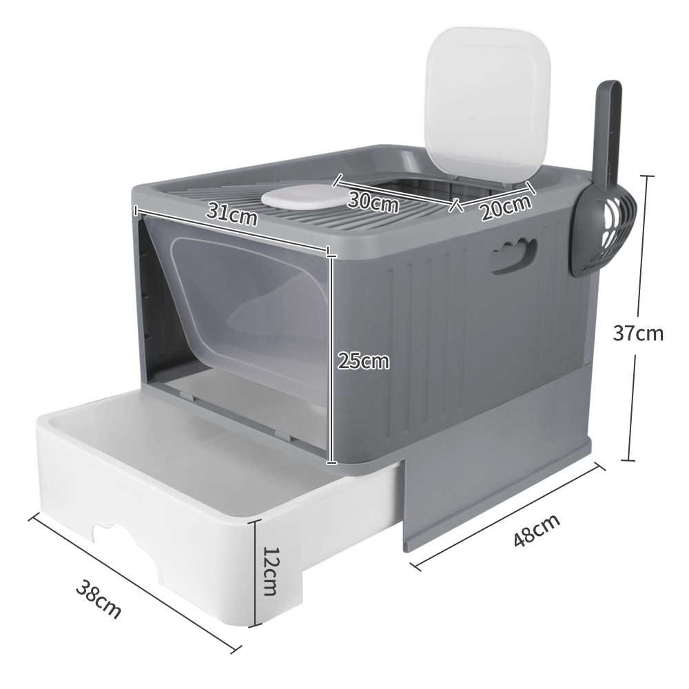 Litter Box For Small To Medium Cats, Featuring A Drawer- With A Removable Tray For , Dimensions 48 X 37 X 38 Cm