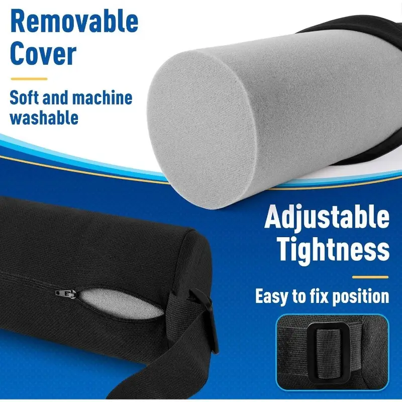ergonomic lumbar roll pillow for office chair, car & gaming chair - posture support cushion with washable cover, back relief & posture, durable non- fabric, purple, backrest pillow, posture , , , posture , home , back cushion, relieving back improving posture Product details 3