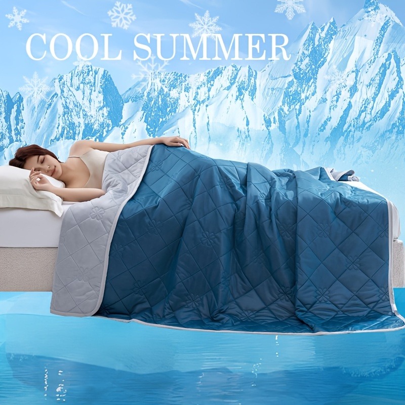 TEMU Local Warehouse-1 Large Summer Cooling Blanket, Air-cooling Blanket, Y Smooth Summer Blanket, Double-sided Use, Thin Breathable Quilt, Quilted
