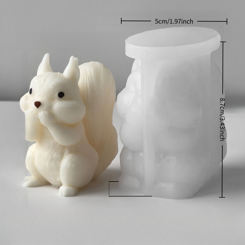 Squirrel Candle Silicone Mold Candle Mold For Candle Making Cover Mouth/ear/eye Animal Shape Aromatherapy Gypsum Ornament Mold Squirrel Handmade Mold