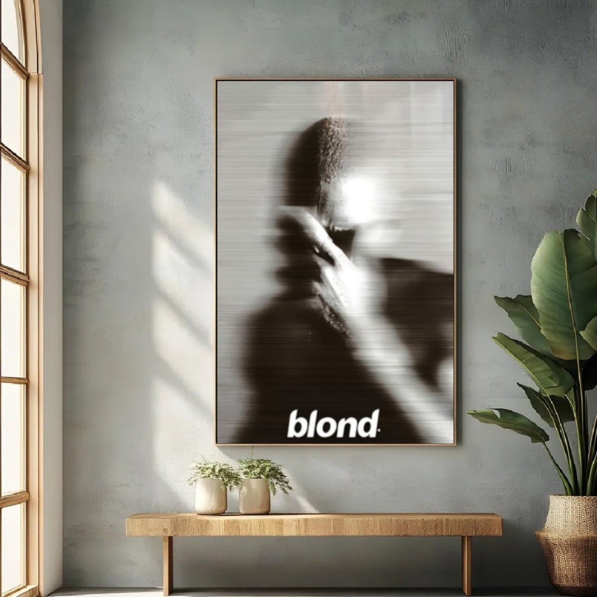 TEMU 2d Flat, 1pc Canvas Art, Abstract Figure With "blond" Text, Suitable For Various Places Like Schools And Supermarkets, Various Festivals
