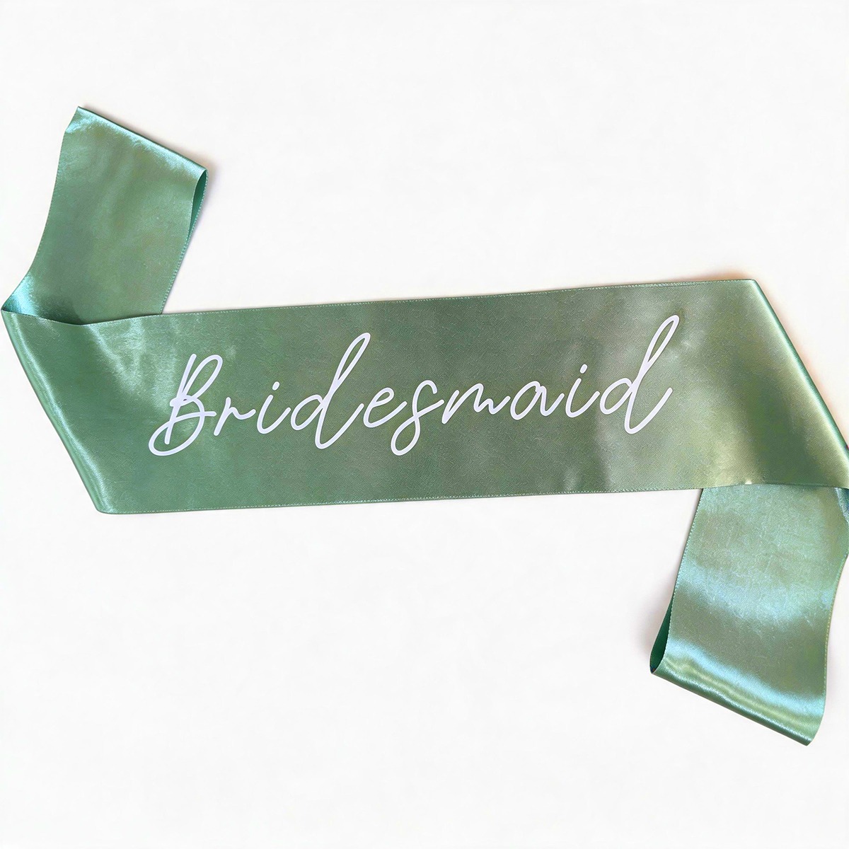 TEMU 1pc Bridesmaid Sash, Sage Green With White Text For Bachelorette Party