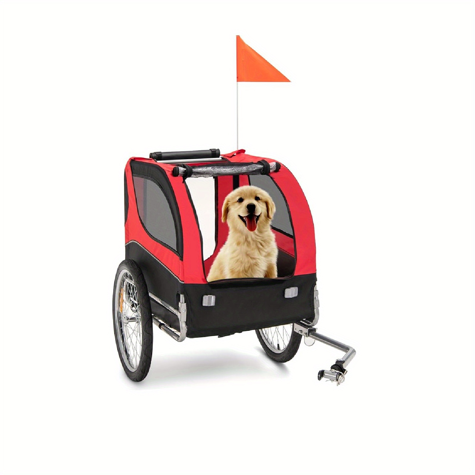 This Trailer Can Support Up To 88 , Designed For Small To Medium Dogs, Featuring A Foldable Design With 20-inch Wheels And A Sunroof