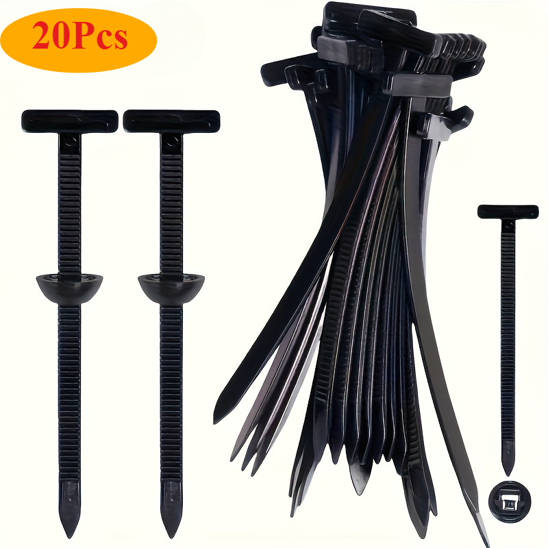 TEMU 20 stuks 110 stuks Duurzame Zelfsluitende Nylon Kabelbinders met Zwarte Kunststof Ritssluitingkoppen - Hoge Sterkte UV-bestendige