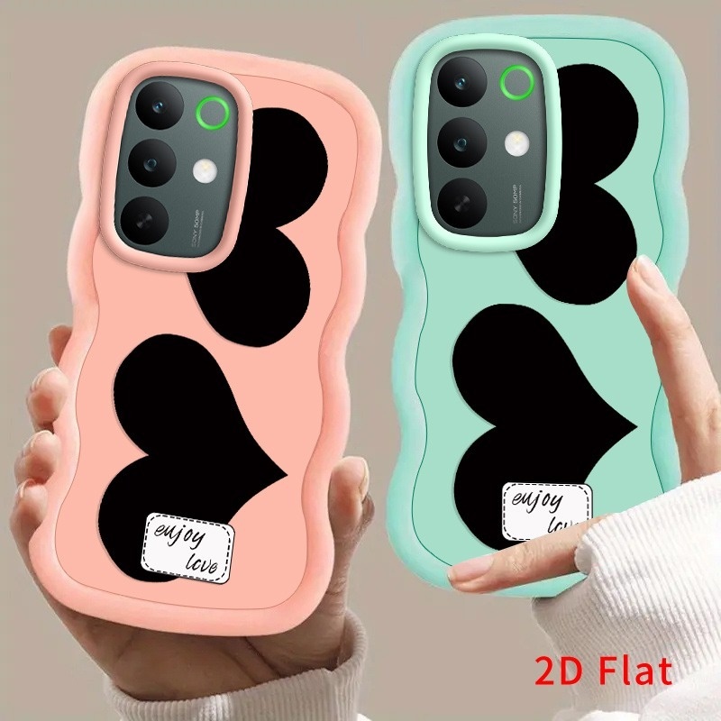 휴대폰 케이스 - realme c85 5g용 2d 플랫 enjoy love 테마 휴대폰 케이스, 슬림 경량 피부 친화적 충격 방지 낙하 보호 백 커버, 영어 캐릭터 프린트, 미끄럼 방지 스크래치 방지