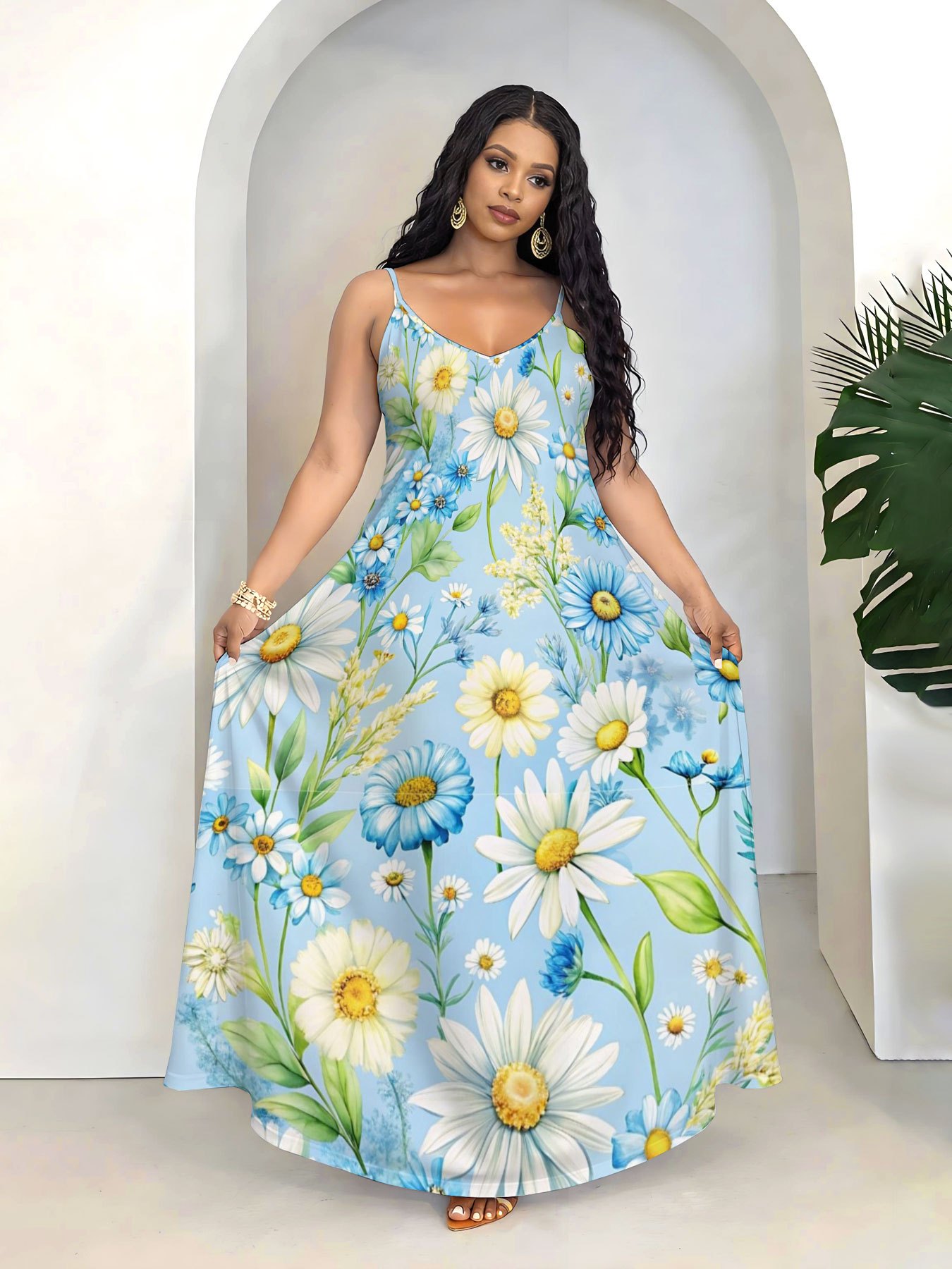 dress with daisies sold on Temu United States