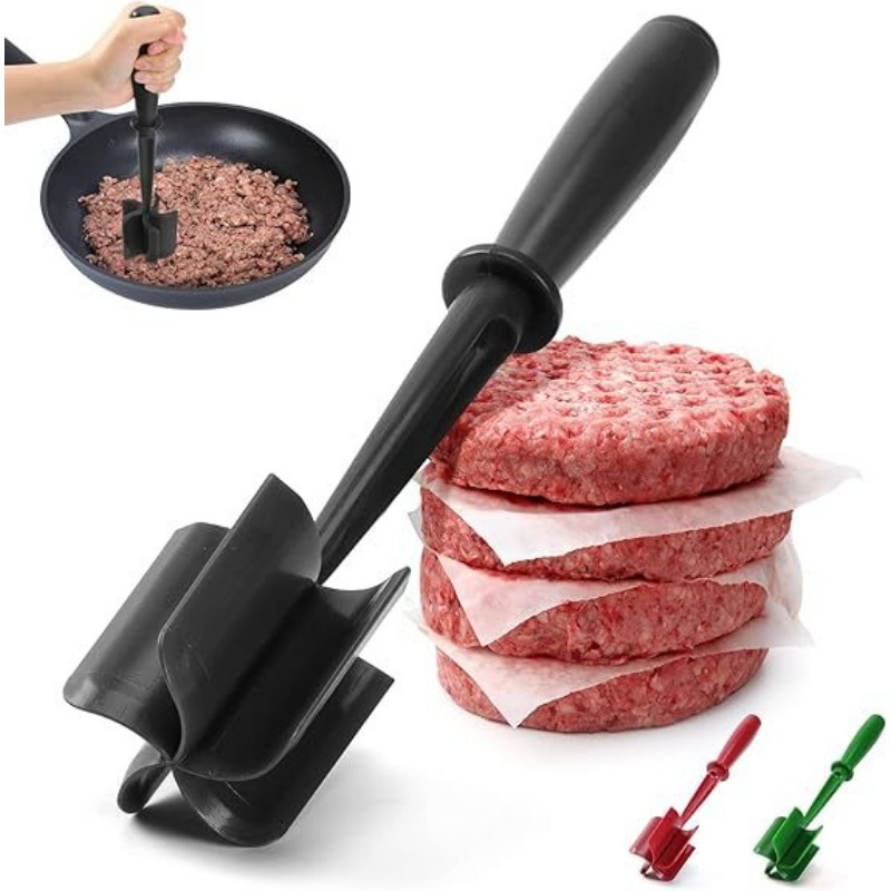 premium nylon kitchen scraper heat resistant up to 430 f bpa free   food contact safe handheld meat chopper and mixing shovel for cooking and food preparation details 1