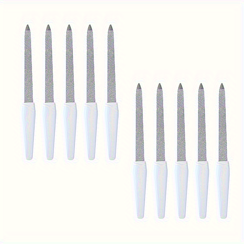 10pcs Stainless Steel Double-sided , , Nail Friction, , Stainless Steel Nail File, Manicure Tool