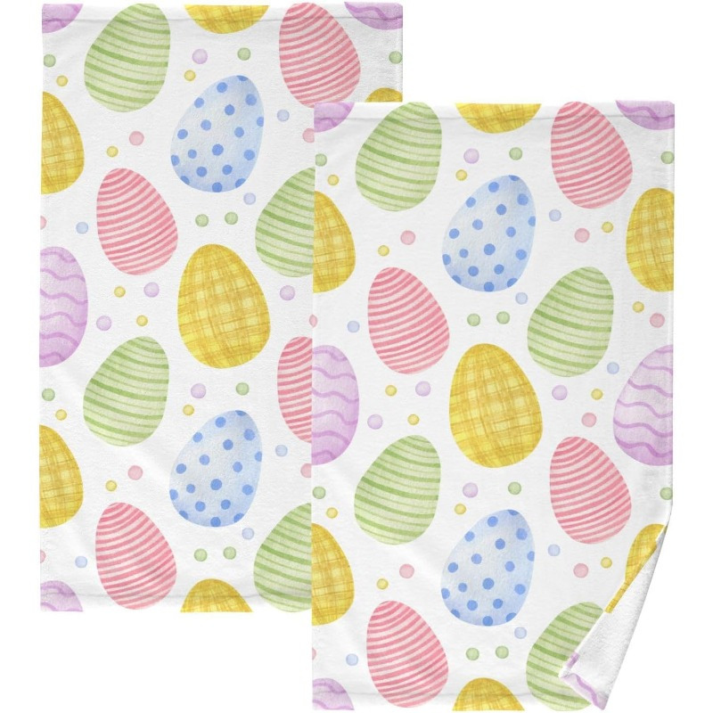 

2pcs & Absorbent Easter Hand Towels - 18x26 Inch, Bathroom, Kitchen & Gym Decor