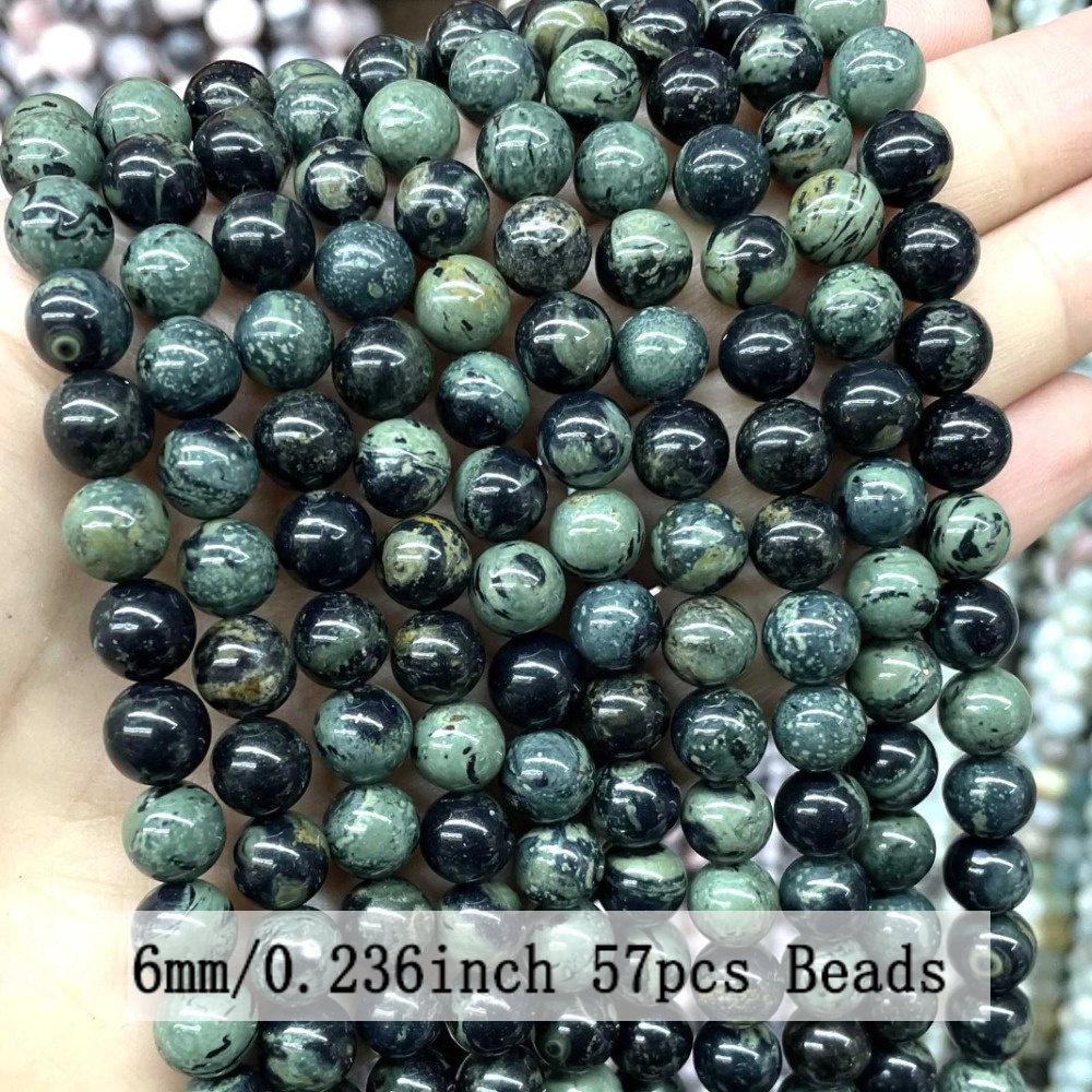 E-shop 4 6 8 10 12mm Natürlicher Grüner Malachit Kambaba Runde Lose Perlen für Schmuckherstellung DIY Armband Ohrringe Accessoires
