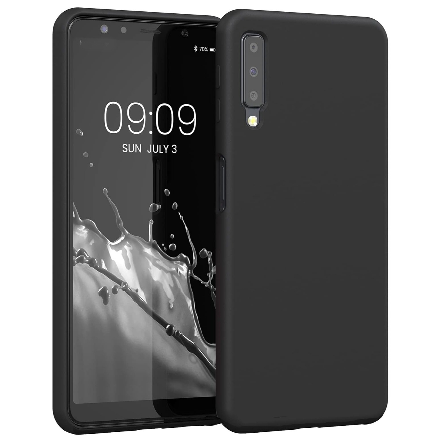 TEMU Phone Case: Compatible With For Galaxy A7 (2018) Case Slim Shockproof Flexible Black Matt Soft Protective Phone Case Cover