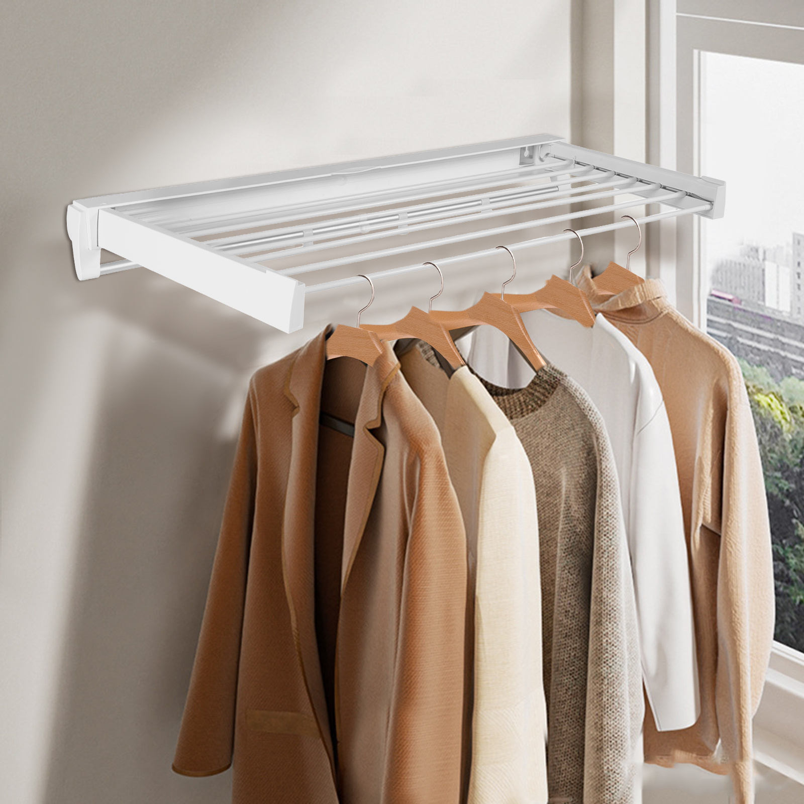 Muibe Wall Mounted Clothes Drying Rack, Retractable Barbados | Ubuy