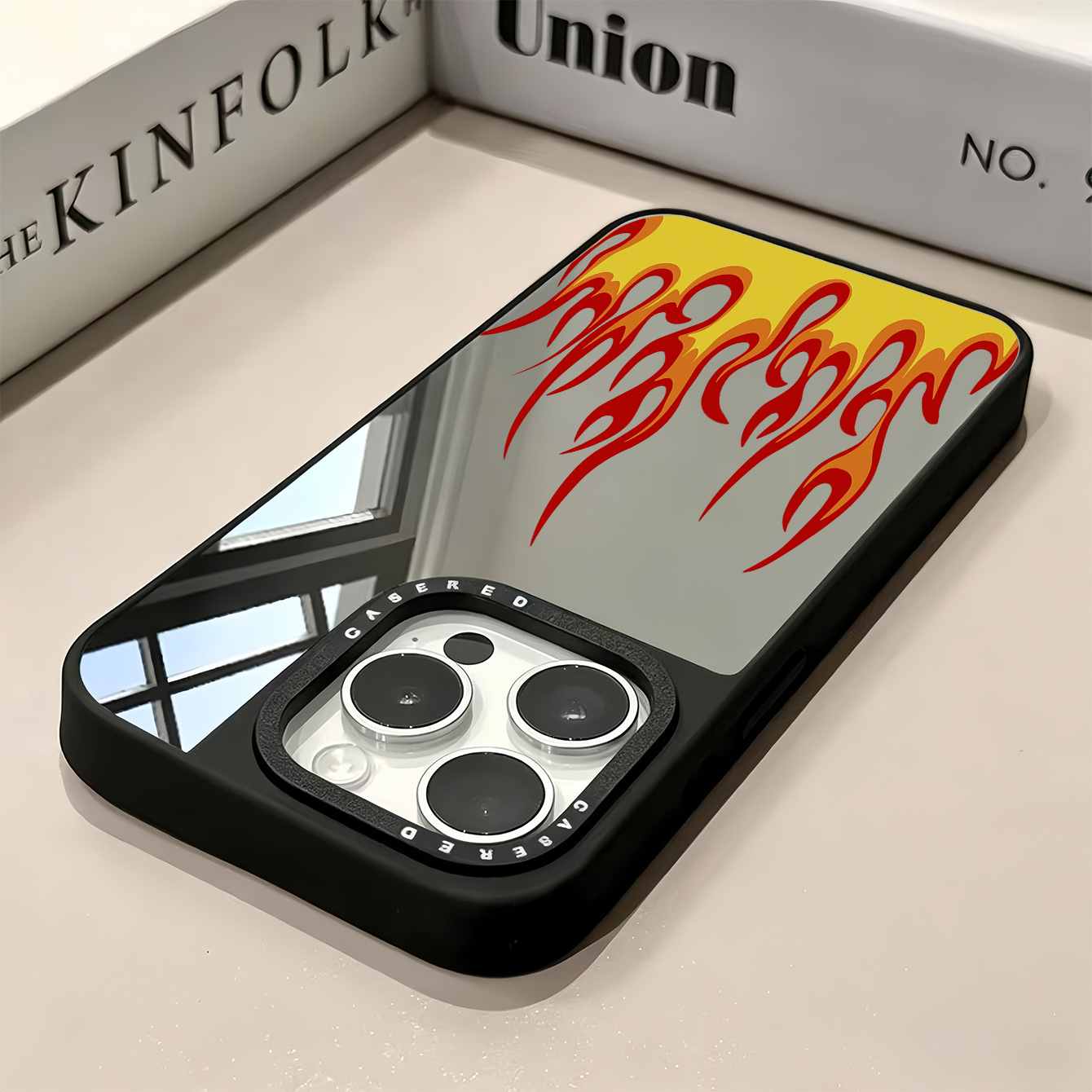 TEMU Phone Case: Flame Print Phone Case, Scratch-resistant And Wear-resistant With Lens Protection, And Trendy For Men And Women. Suitable For Iphone