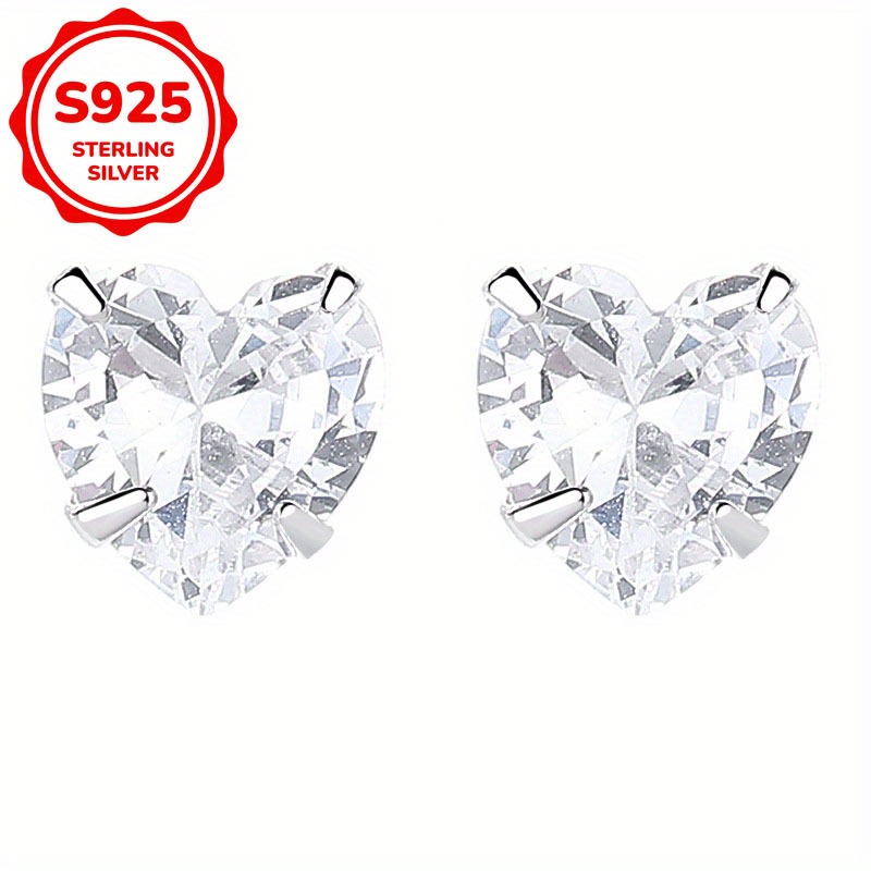3pc Women's Love Heart Stud Earrings Set