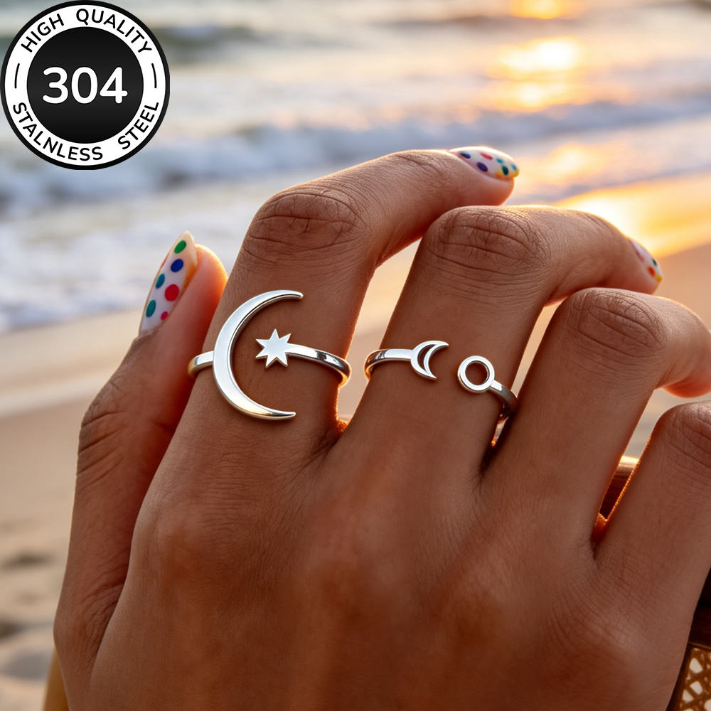 2pcs Golden Open Ring Set for Women