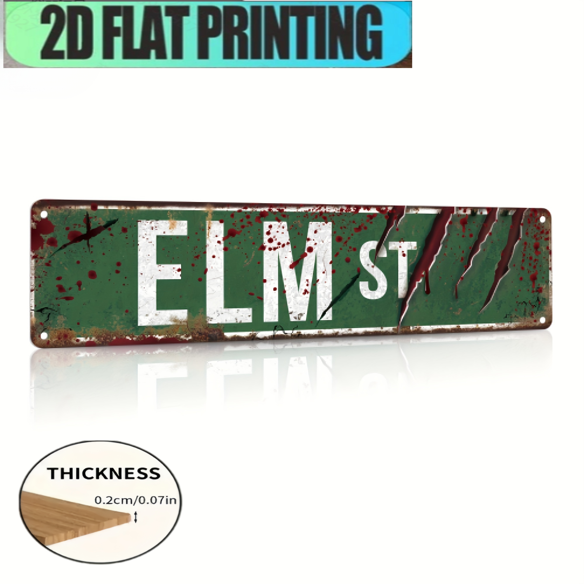 TEMU 2d Flat, Wall Plaque - Collectible With Splatter Suitable For Horror Fans, For Man Cave Decor, Haunted Gift - Themed Artificial Panel For Home,