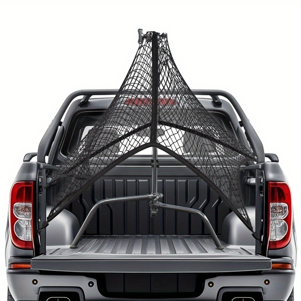 TEMU Net With 4 Fastening Buckles For Load Securing 120 X 120cm Stretchable To 250 X 250cm Suitable For Pickups Suvs And Black