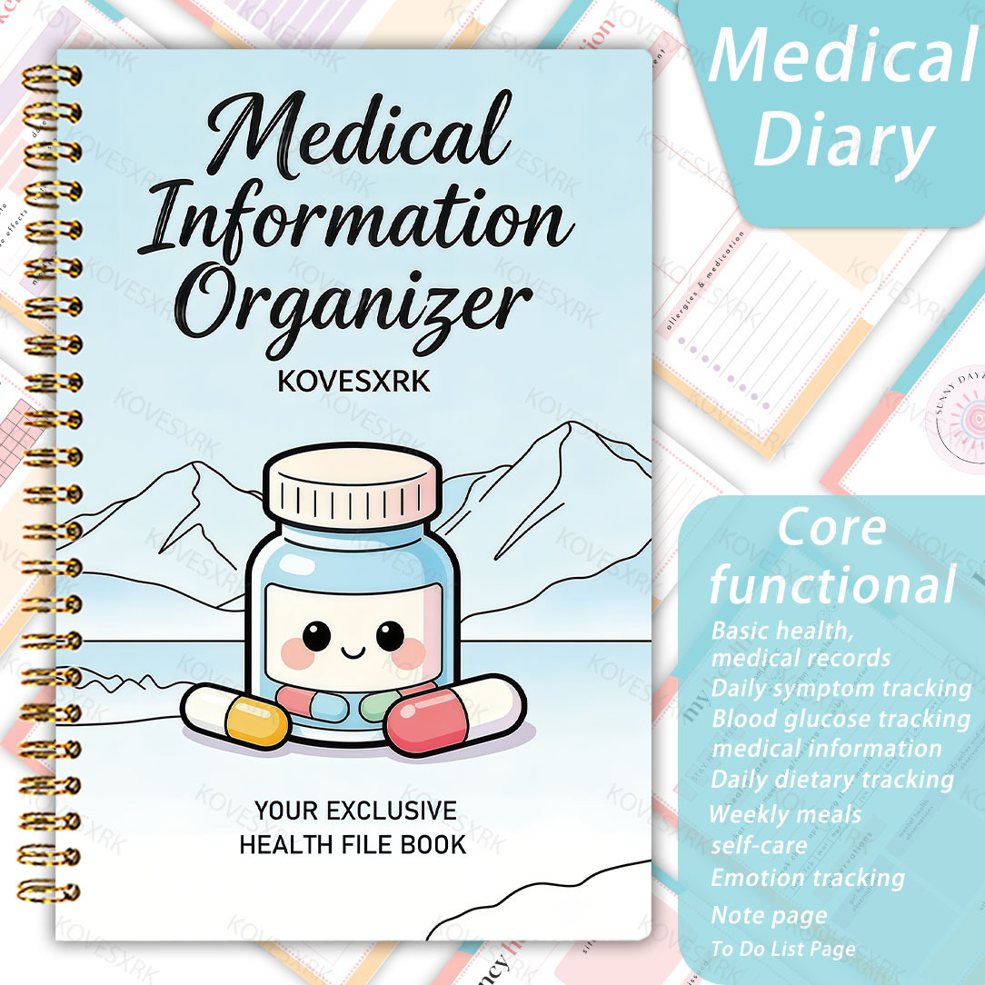 TEMU [kovesxrk] Universal Handbook | Disease -up Logbook, Medical Record Book, Handbook, Logbook, Personal Medical Diary, Essential For Family Health