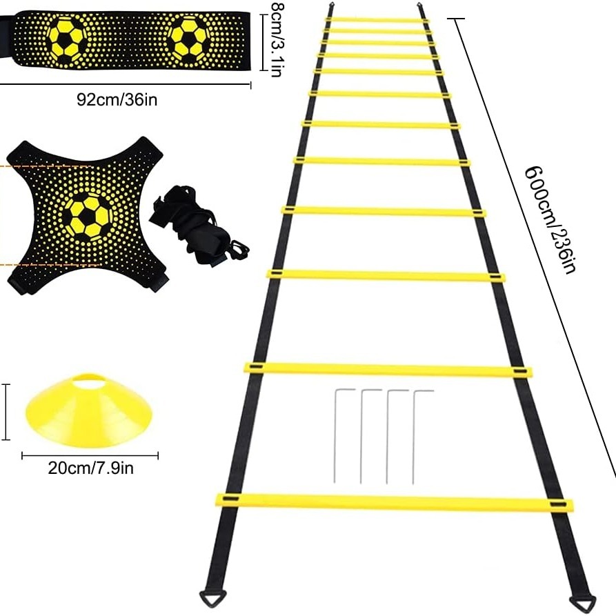 12 Levels Training Ladder Coordination Rhythm Balance Leg Strength Exercises Football Soccer Basketball