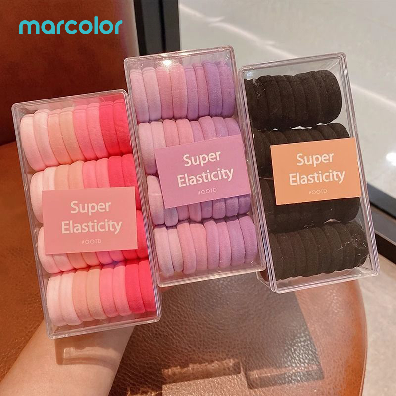 32pcs Soft Gradient Hair Tie Set with Clear Storage Case