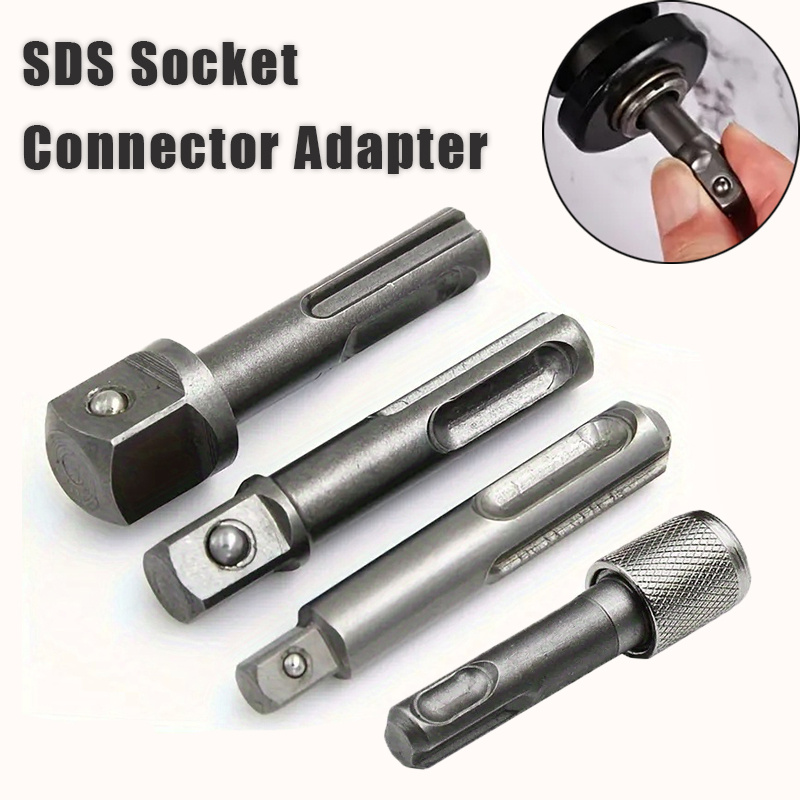 

4pcs Sds Socket Adapter Hex Shank Screwdriver Adapter Converter 3/8" 1/4" 1/2" Impact Hammer Socket Connector Adapter