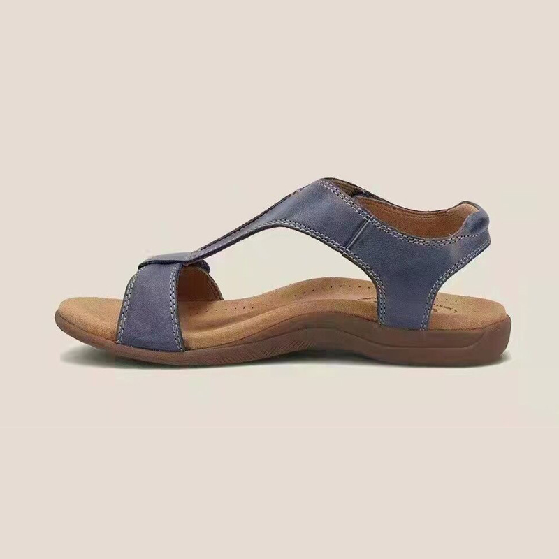 Image of -toe Sandals, Flat Sandals With Adjustable Split T-straps And Ankle Straps, Orthopedic Comfortable Walking Sandals Featuring Soft And Breathable Insoles