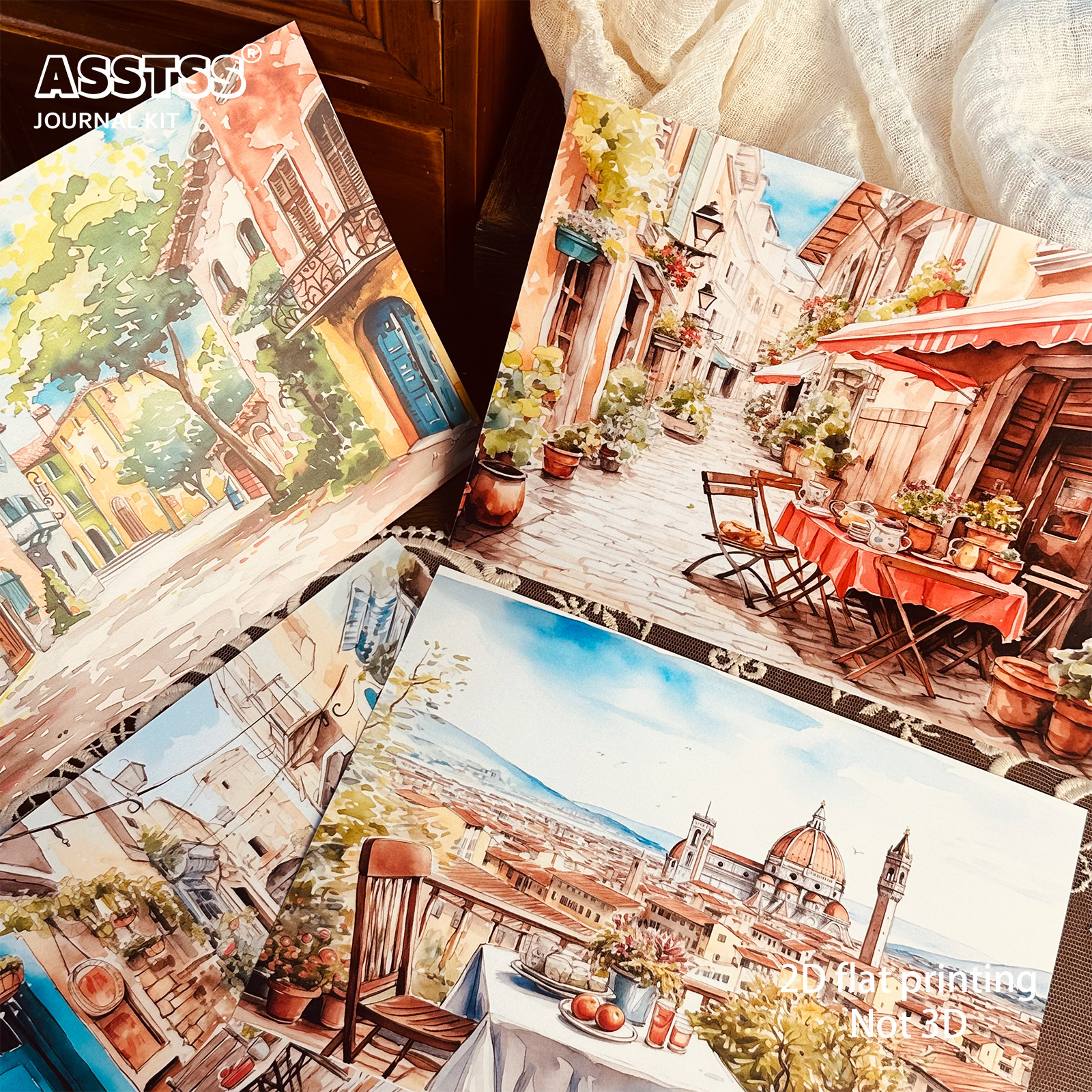 TEMU ASSTSS 20 Fogli A5 [2D Piatto] Vintage Coffee Shop Junk Journals, Blocchi di Carta Decorativa per , per Arti e Mestieri, Materiali per