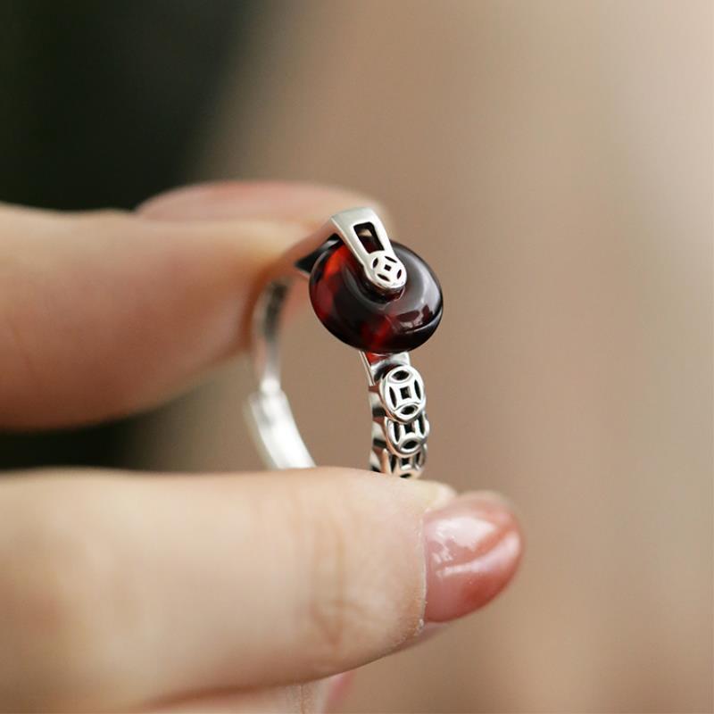 ' Vintage Rhodium-plated Coin Ring - Retro Chinese Currency Suitable For Daily Wear & Special Occasions, Spring Accessory, Nostalgic Style