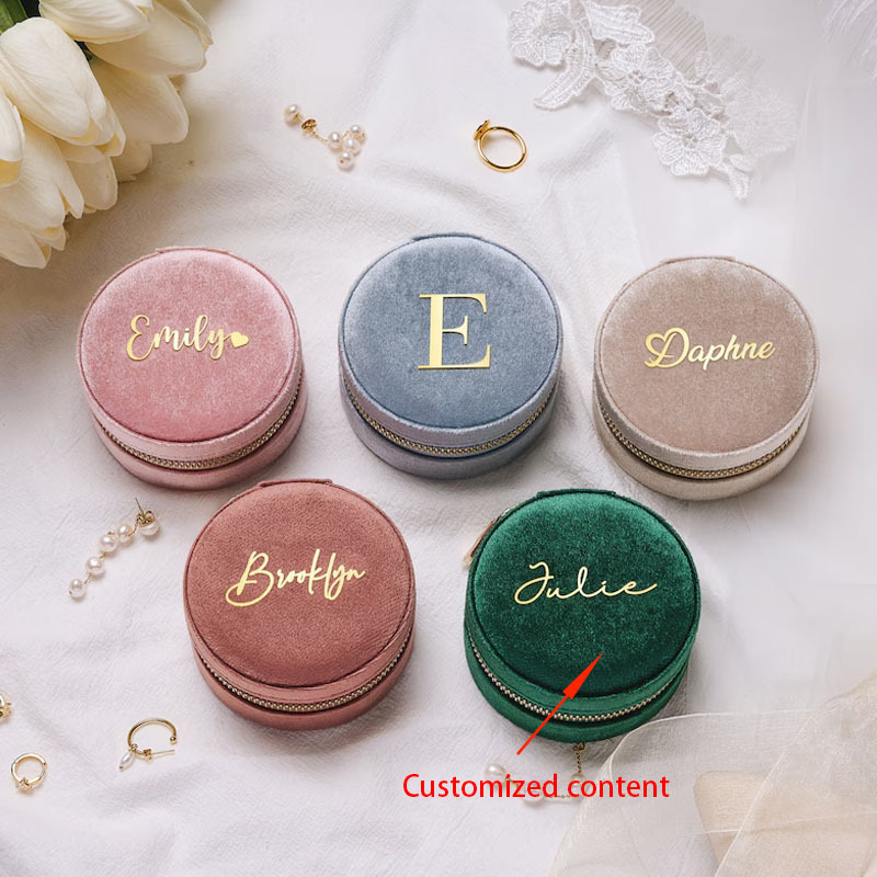 Personalized Hot Stamping Custom Velvet Jewelry Box