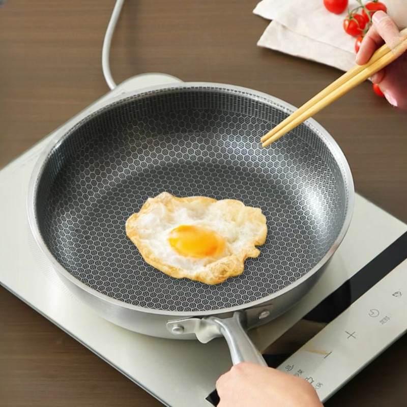 versatile stainless steel   non stick honeycomb design for perfect frying steak cooking ideal for all cuisines domestic dual purpose small pan details 3