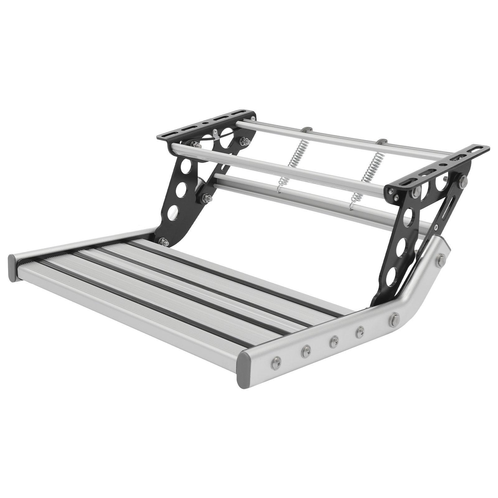 TEMU Rv-specific Manual Folding Boarding Ladder, Single-layer Thickened Aluminum Alloy With Lighting Strip, 330-pound Load Capacity/ Non-slip