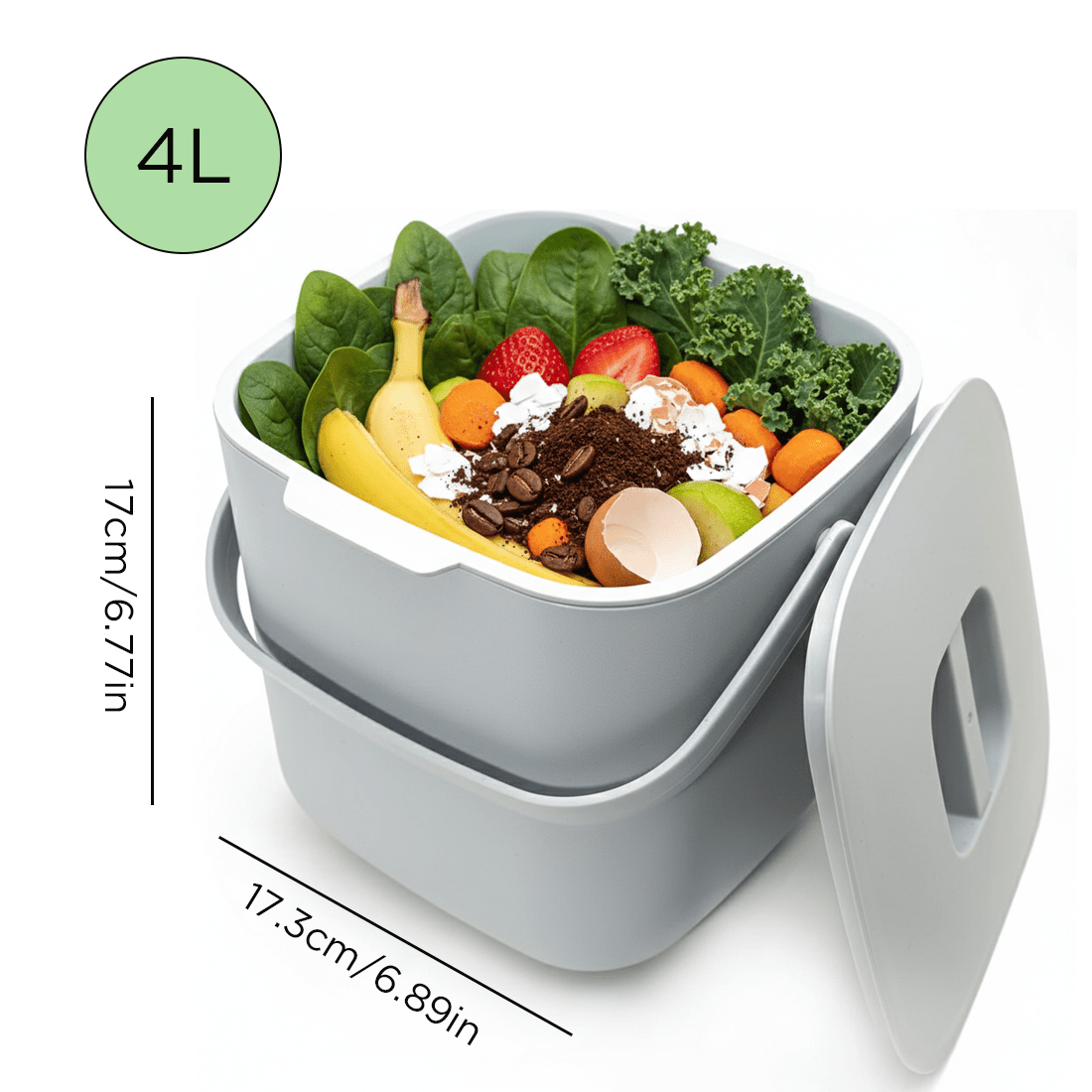 4l/7l Odourproof Compost Bin With Odor-sealing Lid & Strainer System - Heavy-duty Plastic Suitable Waste, Dishwasher Safe Compact Waste Container, Odor System For, Office,small Spaces