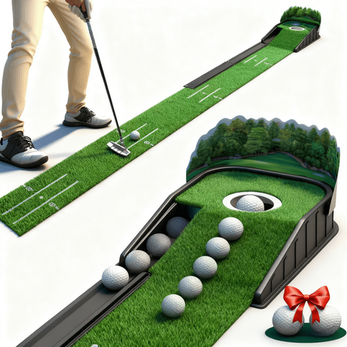1pc of golf putting mat for indoor and outdoor use featuring an automatic return track ideal for golf lovers and novices