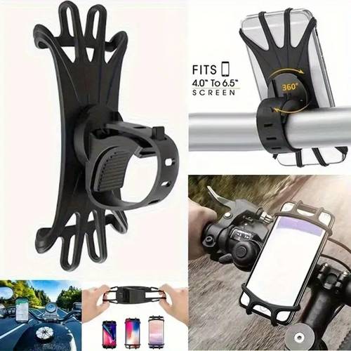 soporte para bicicleta para teléfonos de 4 a 7 pulgadas - antideslizante a prueba de golpes giratorio 360°, soporte gps de abs , para bicicletas de carretera/montaña - accesorio de ciclismo para , de teléfono elegante, de sujeción de metal