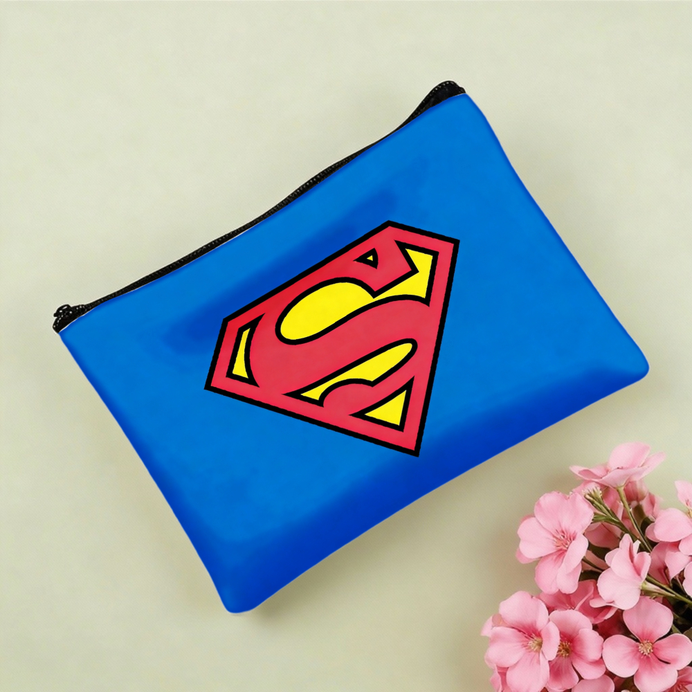 TEMU 1pc Warner Cartoon Movie Comics Superman Makeup Bag Cosmetic Bag Toiletry Bag Organizer Pouch Double-sided Printing Zipper Closure Travel Gifts