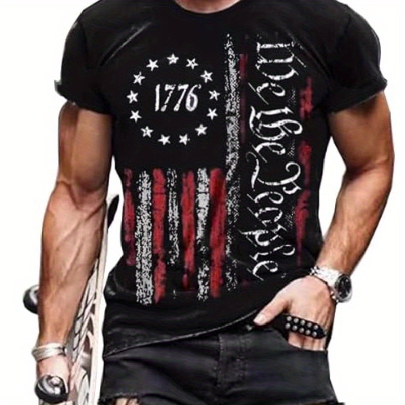 

Mens Shirts Casual Short Sleeve Flag T Shirts Fashion Graphic -birthday/ Valentines Day/ Anniversary Gifts For Men/ Boyfriend/ Dad/ Him-180g 100% -sided Printed Crew Neck Short Sleeve T-shirt Graphic