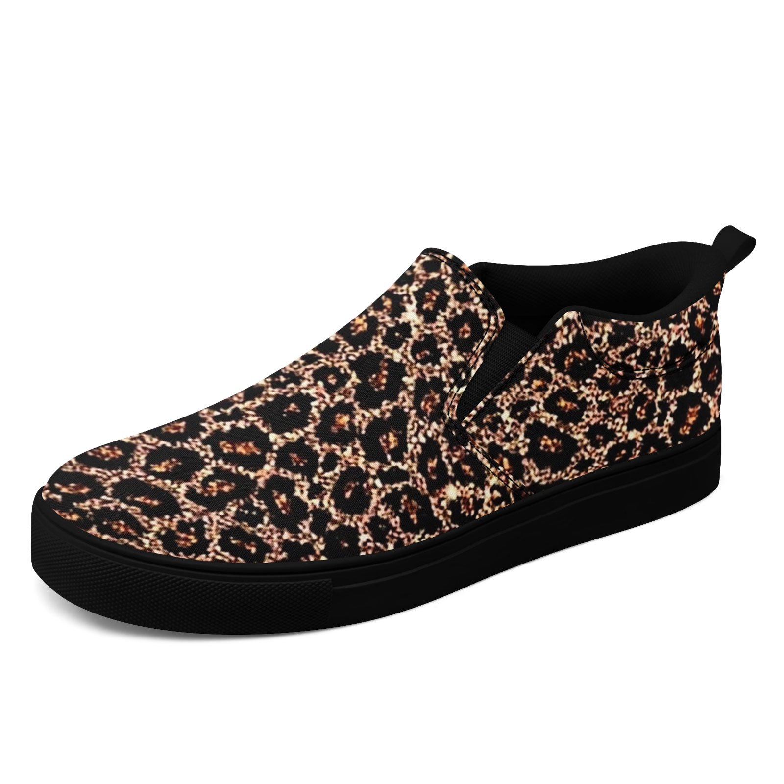 TEMU Men's Plus Size Edgy Leopard Print Slip-on/suitable For -closure Low-top Sneakers - Lightweight Fabric Upper & Sole, Round Toe Casual Streetwear