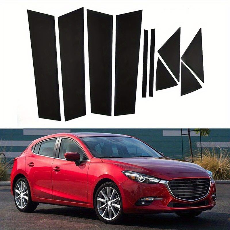 6-Piece Gloss Black Pillar Post Door Trim Covers For Mazda 5 2011-2018 – No-Drill Install