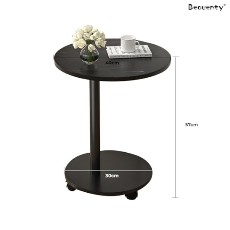 item picture round black wooden end tables with wheels easy to assemble narrow side tables for living room bedroom office