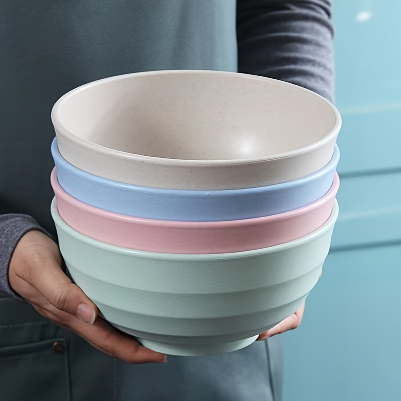 4pcs non breakable cereal bowl set 24oz pp plastic bowls for soup rice cereal microwave and dishwasher safe lightweight tableware shatterproof design for   and gifts  