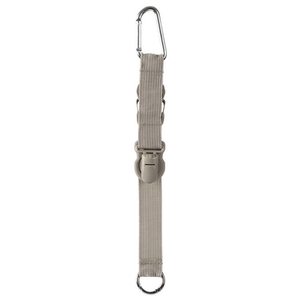 Multi-functional Packing Strap With Adjustable Plastic And Lock, Light Gray Nylon Material, For Securing Water Bottles, Jackets, And Personal Items On Backpacks