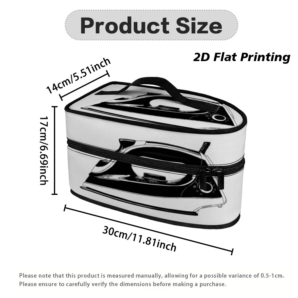 TEMU (2d Flat) 1pc Black And White Ironing Bag, Bright Printed Design, Washable Protective Bag, Suitable For Indoor Layout, Storage, , 2d Flat