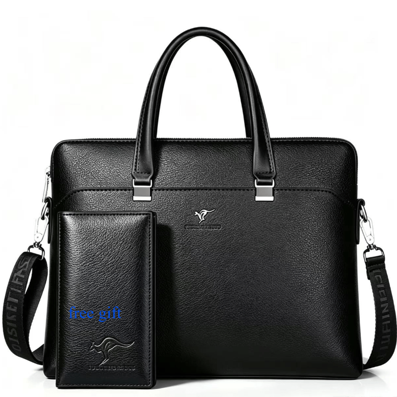Men's Large Capacity PU Leather Briefcase for Work
