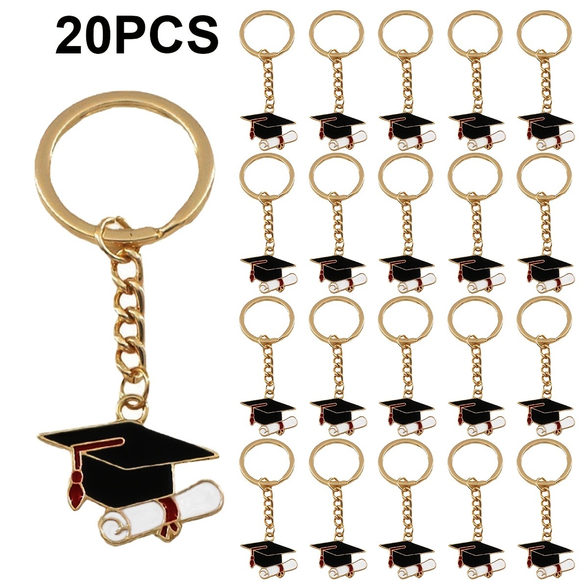 TEMU 20 Cadeaux de de Diplômes Bonnet de Examen Bénédiction Étudiant Porte-clés/Chaîne Créatif Convient aux Cadeaux de de Diplômes Rentrée Scolaire,