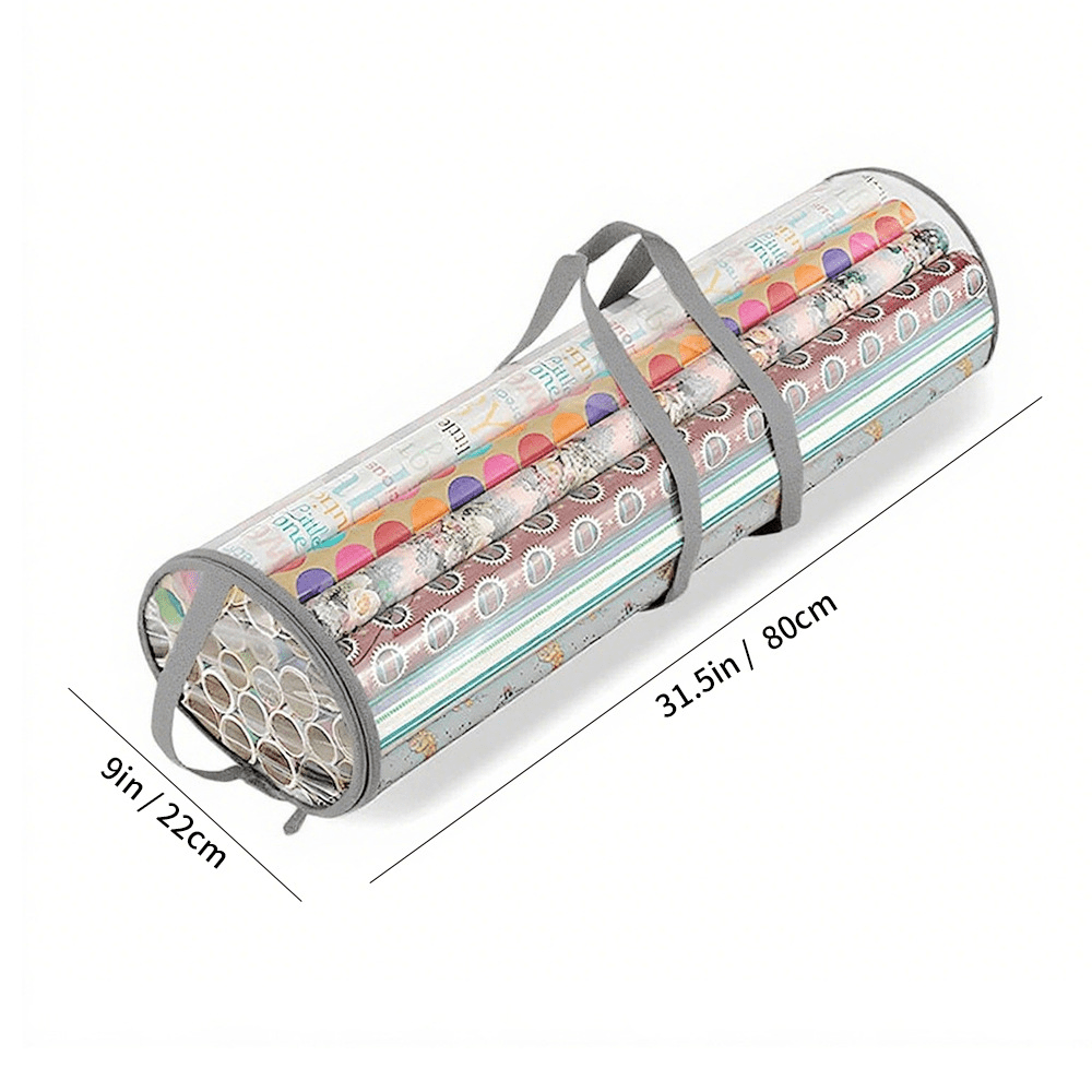 TEMU Bolsa de Almacenamiento para Tubos de Papel de Regalo - Diseño Resistente al Desgarro y Portátil, Contenedor de Embalaje de Regalos de Navidad