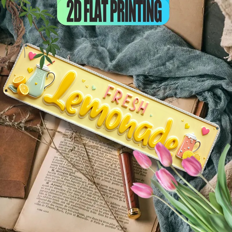 TEMU 2d Flat, Wooden Sign Wall Decor – Suitable For Home, Café, Restaurant, Bar, Or Farmhouse Lemonade Stand Signboard, Lemonade-themed